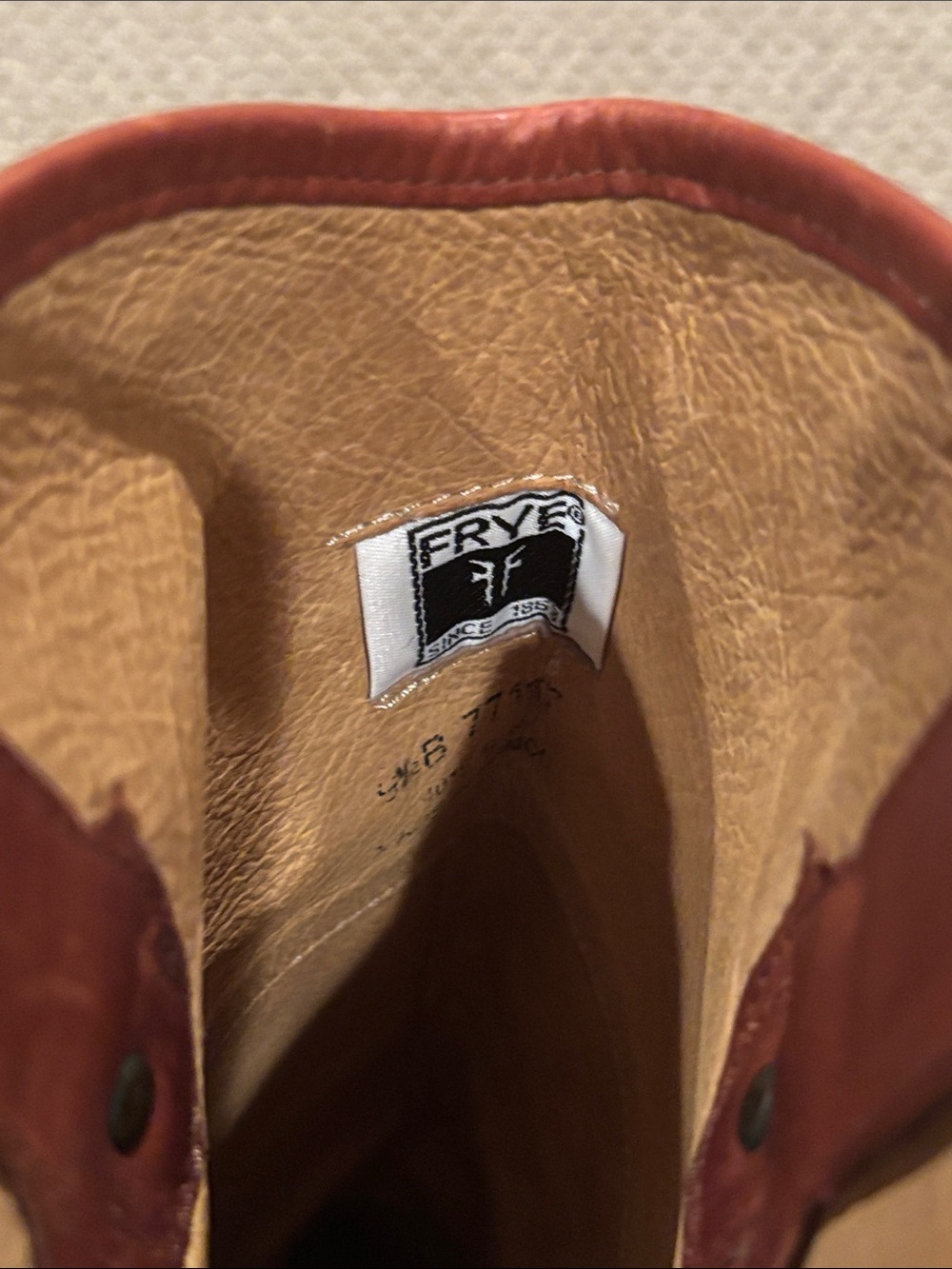Frye Tall Leather Riding Boots in Burnt Orange-Brown - Picture 4 of 5